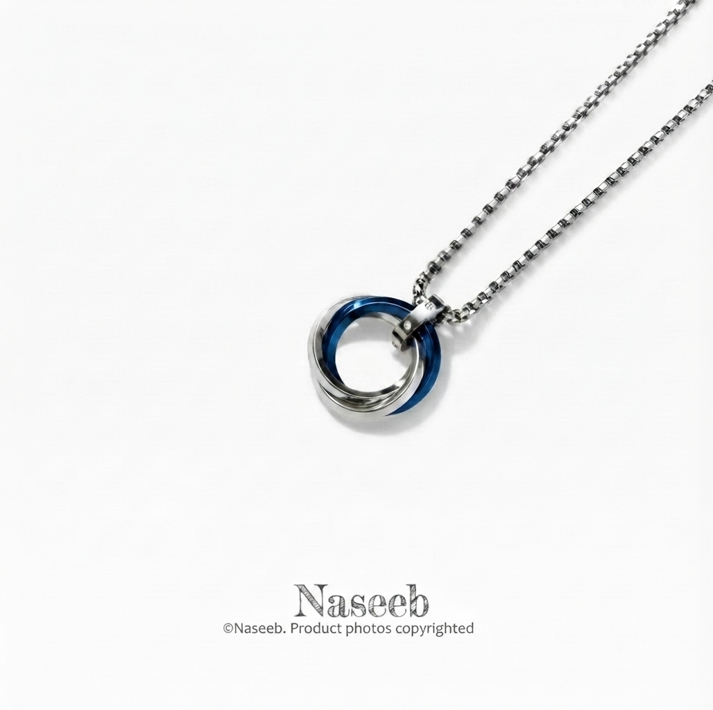 Interlocked Ring Pendant with Chain