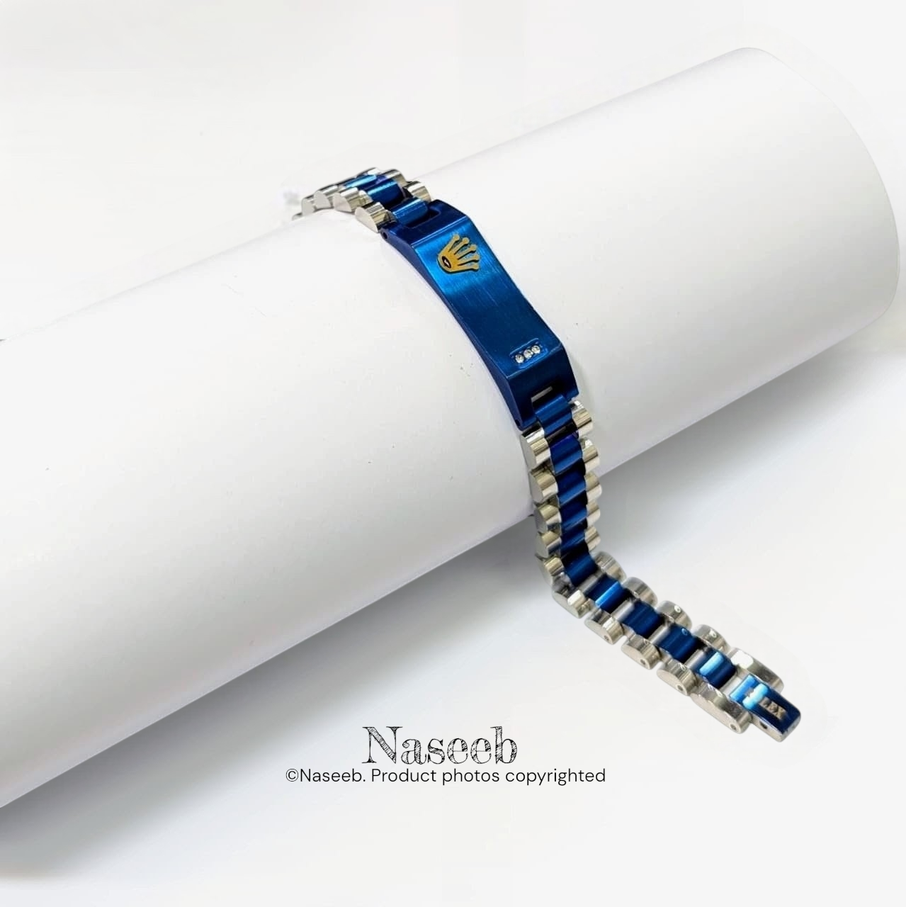 Rolex Crown Chain Bracelet - Blue Edition