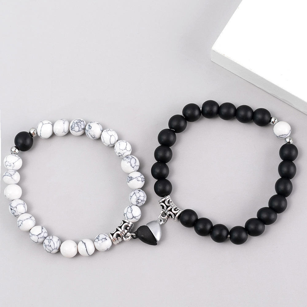 Black and White Couple Magnetic Bracelet