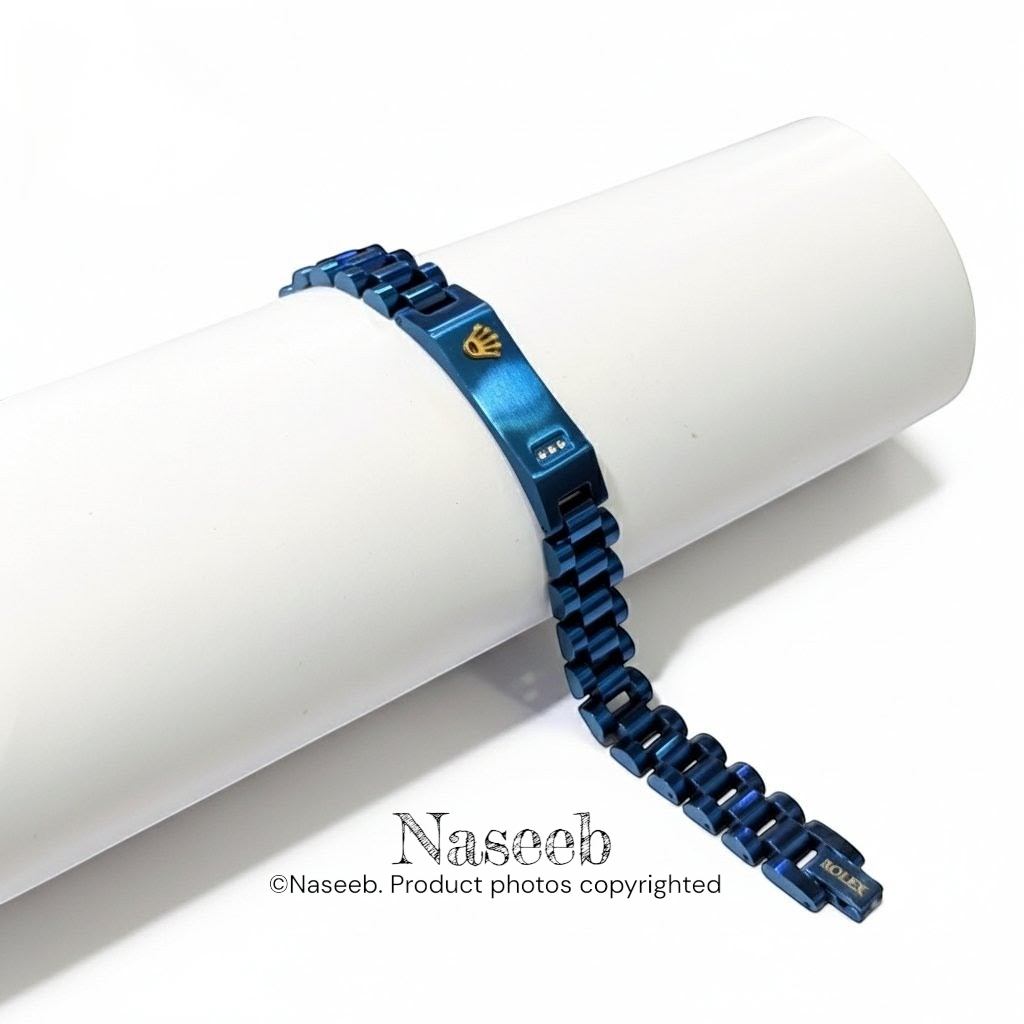 Rolex Crown Chain Bracelet - Blue Edition