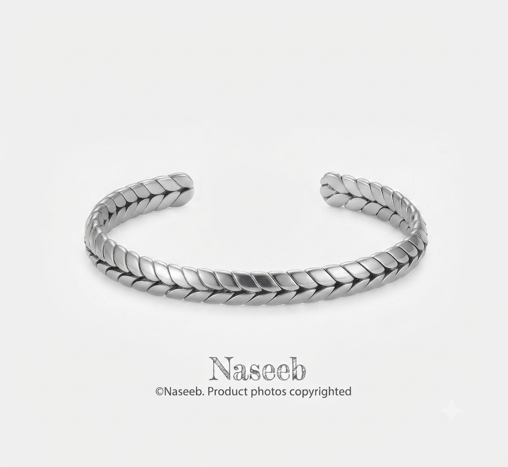 Alpha Leaf Cuff Bracelet
