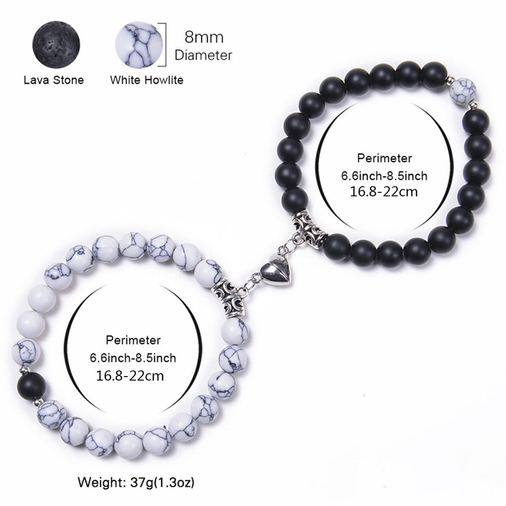 Black and White Couple Magnetic Bracelet