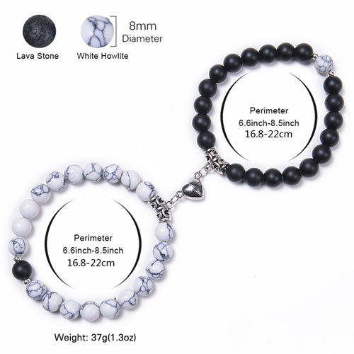 Black and White Couple Magnetic Bracelet